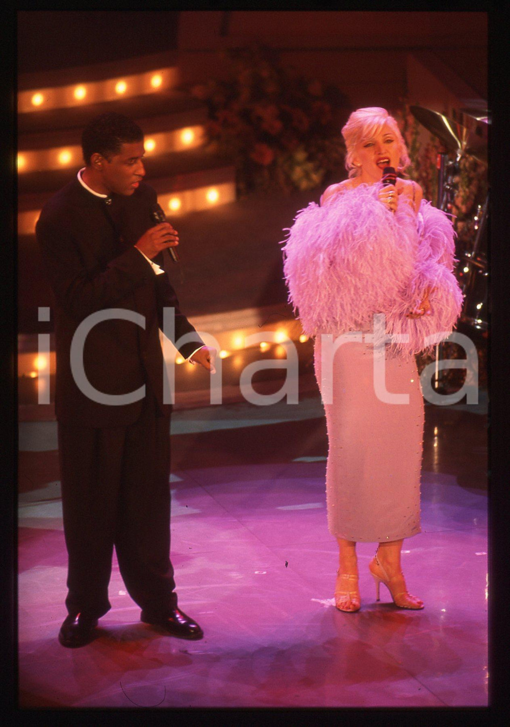 35mm vintage slide* 1995 FESTIVAL SANREMO - BABYFACE e MADONNA (2)