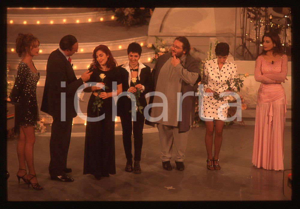 35mm vintage slide* 1995 FESTIVAL SANREMO - Anna FALCHI GIORGIA e Pippo BAUDO 3
