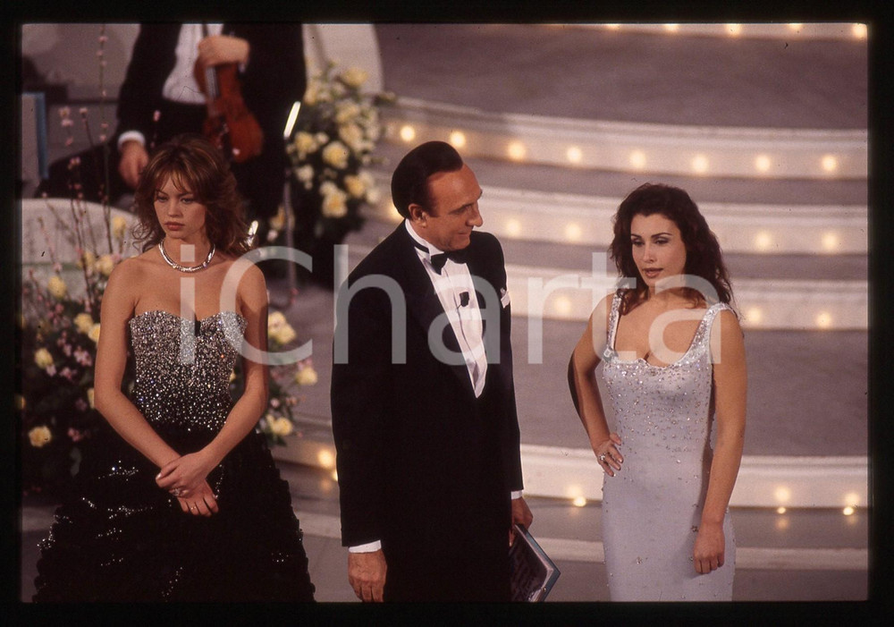 35mm vintage slide*1995 FESTIVAL SANREMO Anna FALCHI Claudia KOLL Pippo BAUDO 22