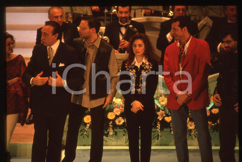 35mm vintage slide* 1994 FESTIVAL SANREMO Giò DI TONNO Franz CAMPI e Pippo BAUDO