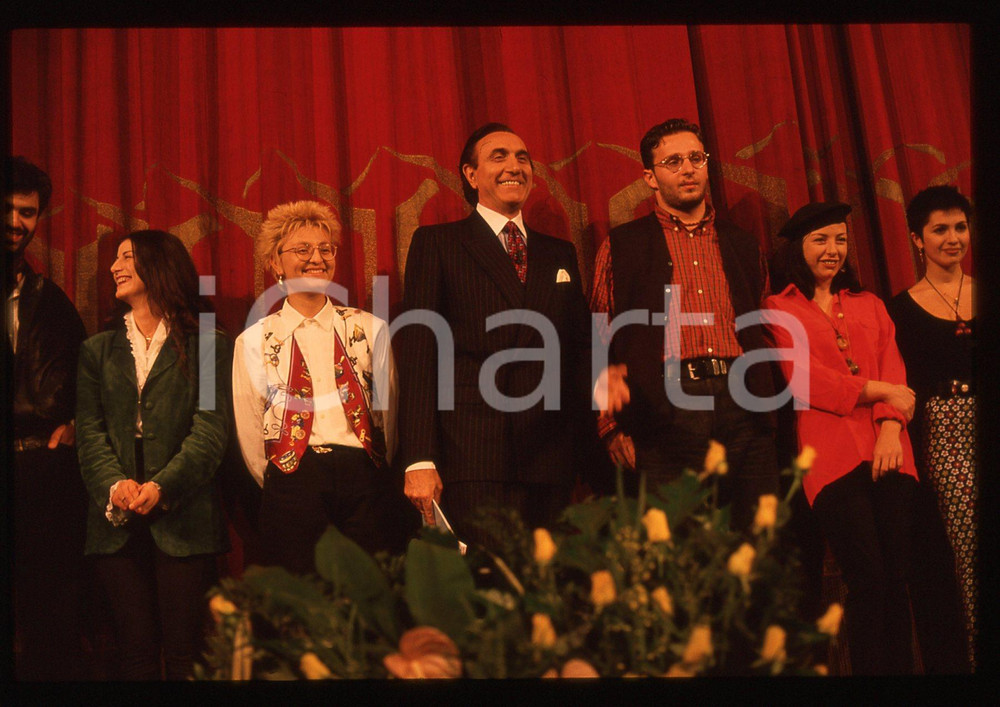 Negativo, diapositiva originale 35mm vintage slide 1994 FESTIVAL SANREMO  Giò DI TONNO e Pippo BAUDO 1