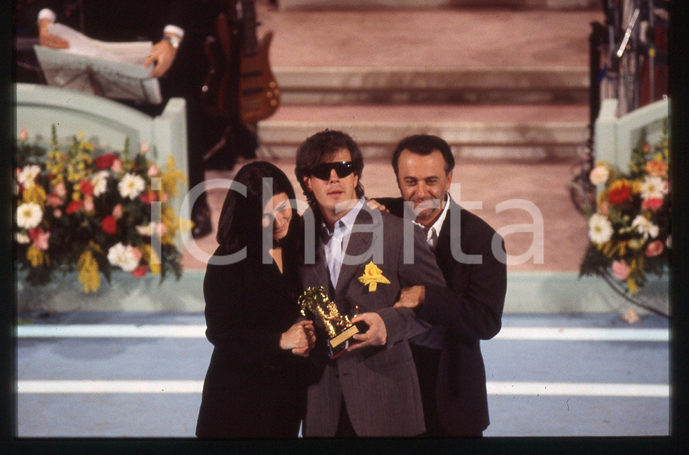 35mm vintage slide* 1994 FESTIVAL SANREMO - Aleandro BALDI e Laura PAUSINI (2)