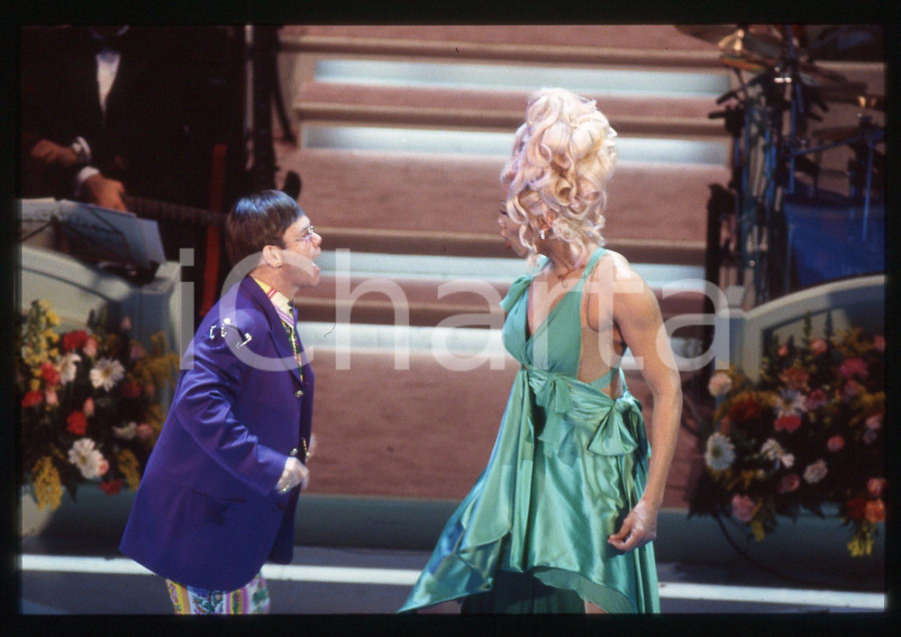 35mm vintage slide* 1994 FESTIVAL SANREMO - Elton JOHN e RU PAUL