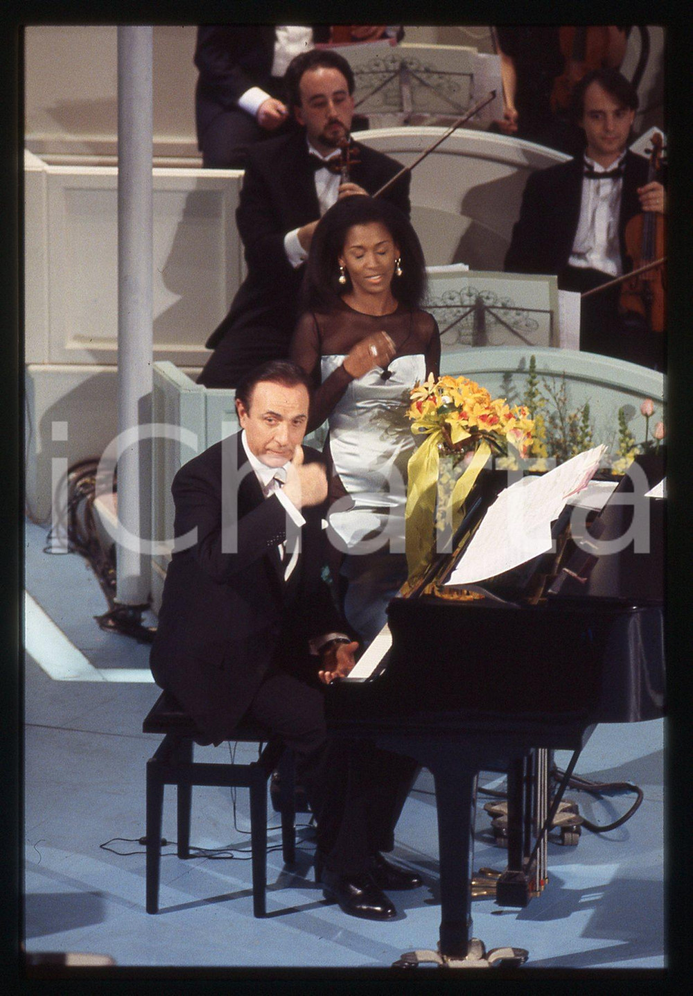 Negativo, diapositiva originale 35mm vintage slide 1994 FESTIVAL SANREMO  CANNELLE e Pippo BAUDO 4 1