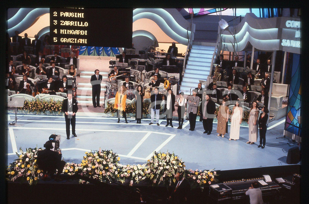 35mm vintage slide* 1994 FESTIVAL SANREMO Giorgio FALETTI GIORGIA Pippo BAUDO 3