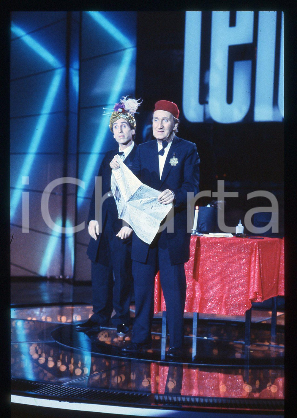 35mm vintage slide* 1987 CANALE 5 TELEMIKE - Mac RONAY JUNIOR e Mac RONAY (2)
