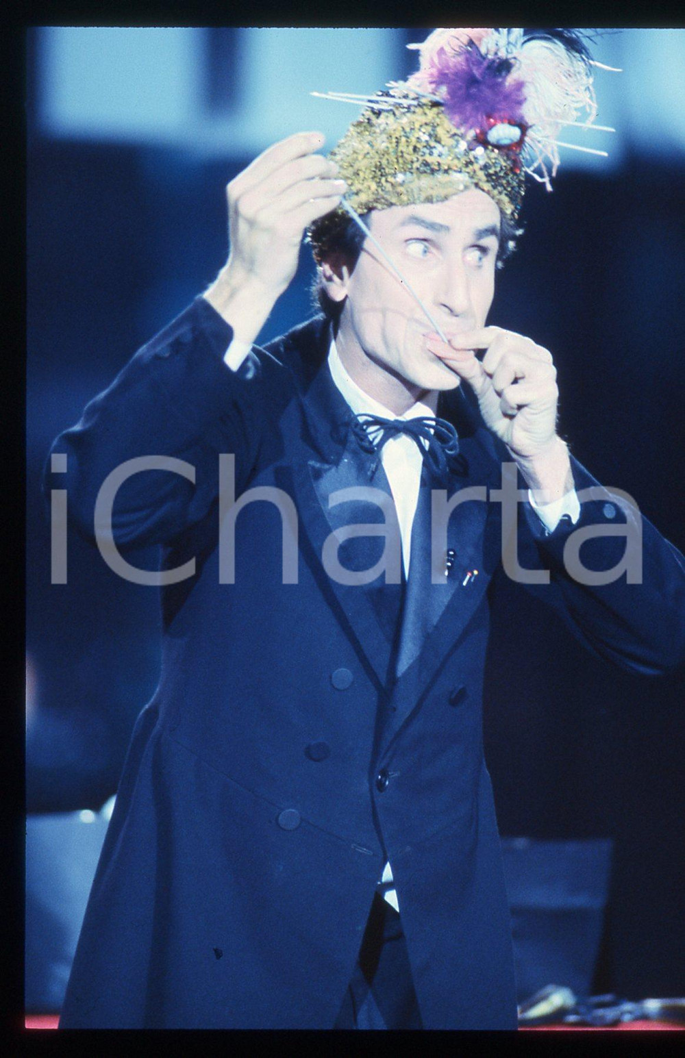 35mm vintage slide* 1987 CANALE 5 TELEMIKE - Mac RONAY JUNIOR