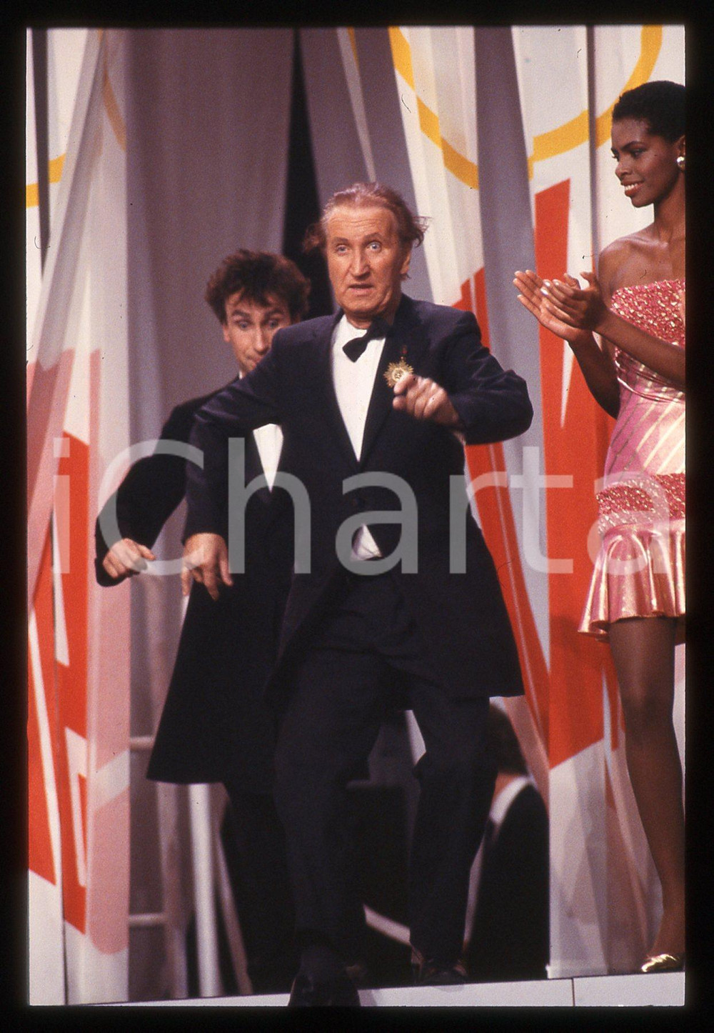 35mm vintage slide* 1990 ca CANALE 5 TELEMIKE - Mac RONAY JUNIOR e Mac RONAY (2)