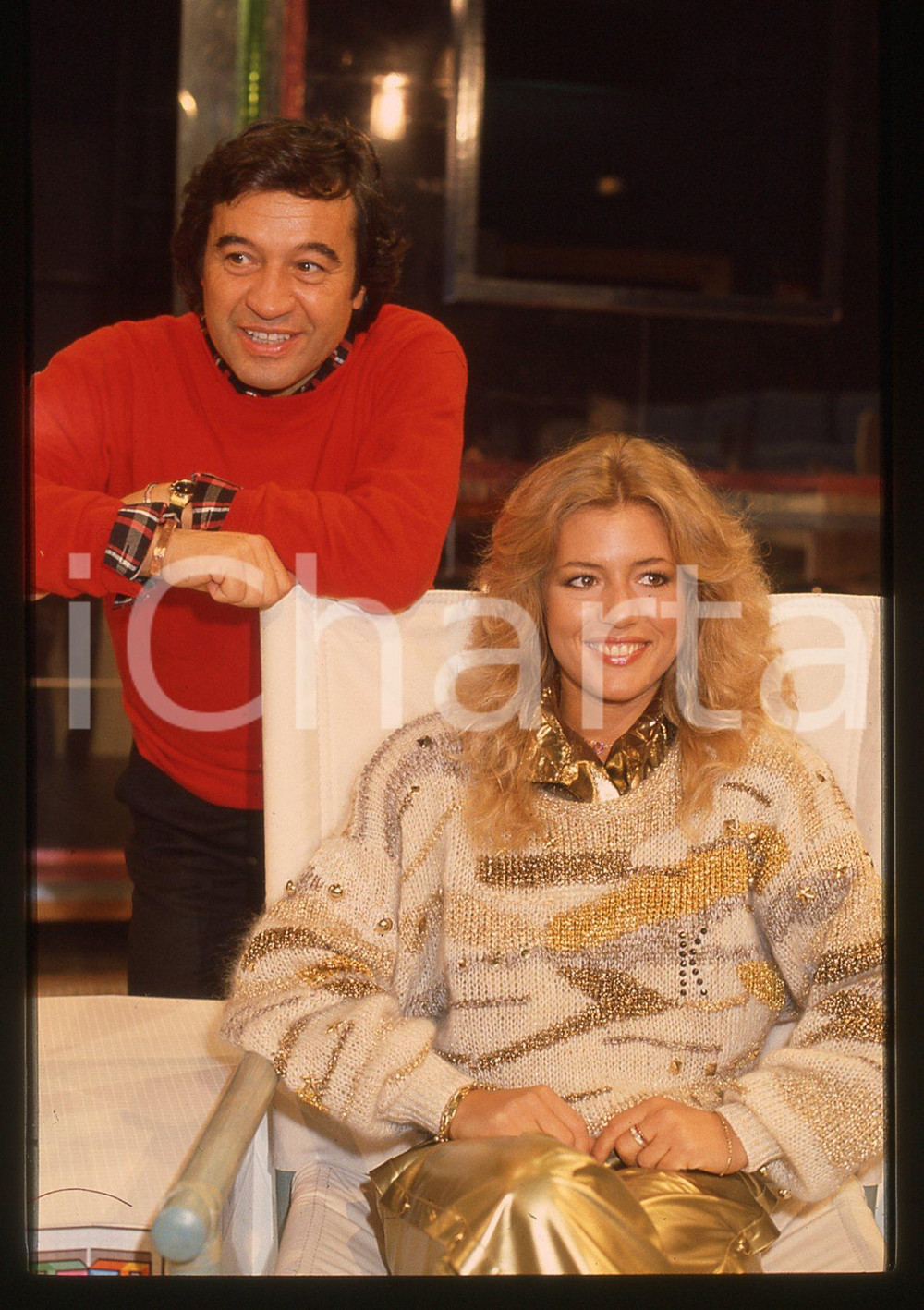 35mm vintage slide* 1983 RAI 1 TEST - Patricia PILCHARD e Fred BONGUSTO (2)