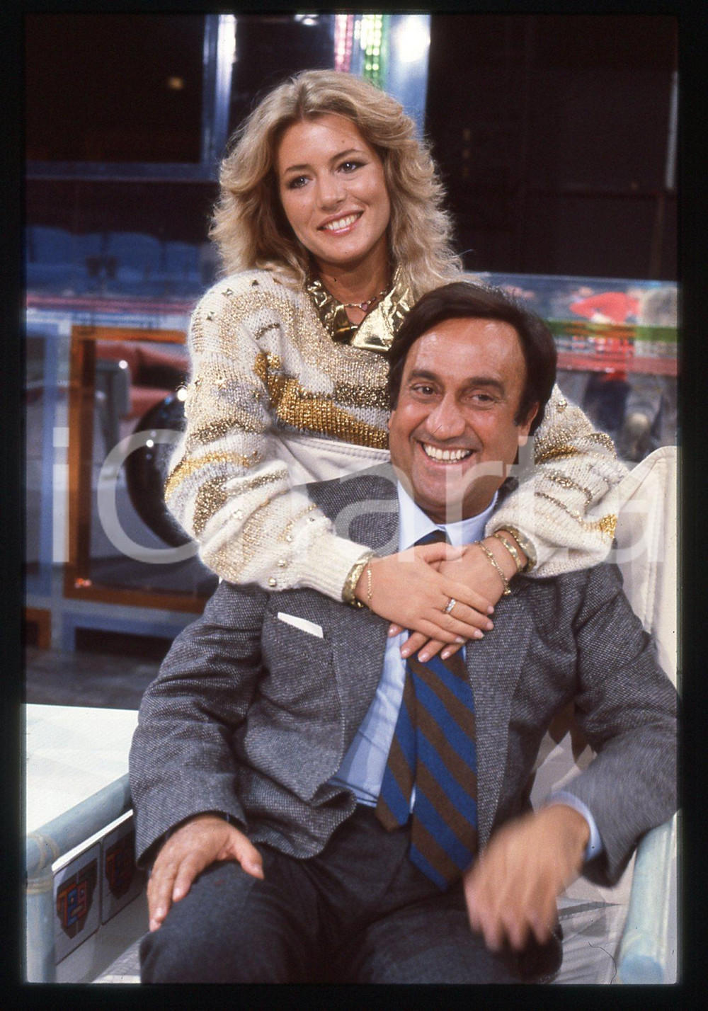 35mm vintage slide* 1983 RAI 1 TEST - Emilio FEDE e Patricia PILCHARD (9)