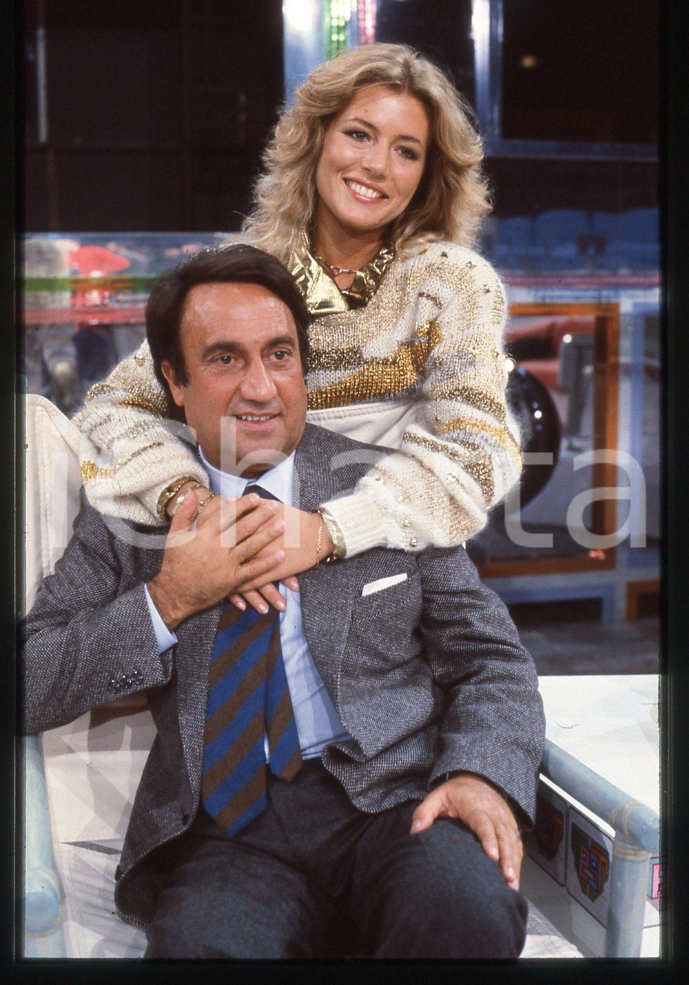35mm vintage slide* 1983 RAI 1 TEST - Emilio FEDE e Patricia PILCHARD (11)