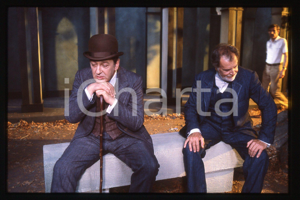 35mm vintage slide* 1986 RAI 3 ALL'USCITA Paolo BONACELLI e Gabriele FERZETTI 6