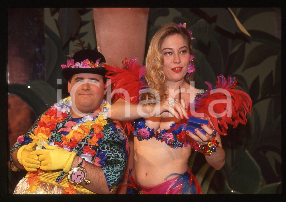 35mm vintage slide* 1992 ITALIA 1 MAGICO DAVID - Gianni FANTONI e Moana POZZI
