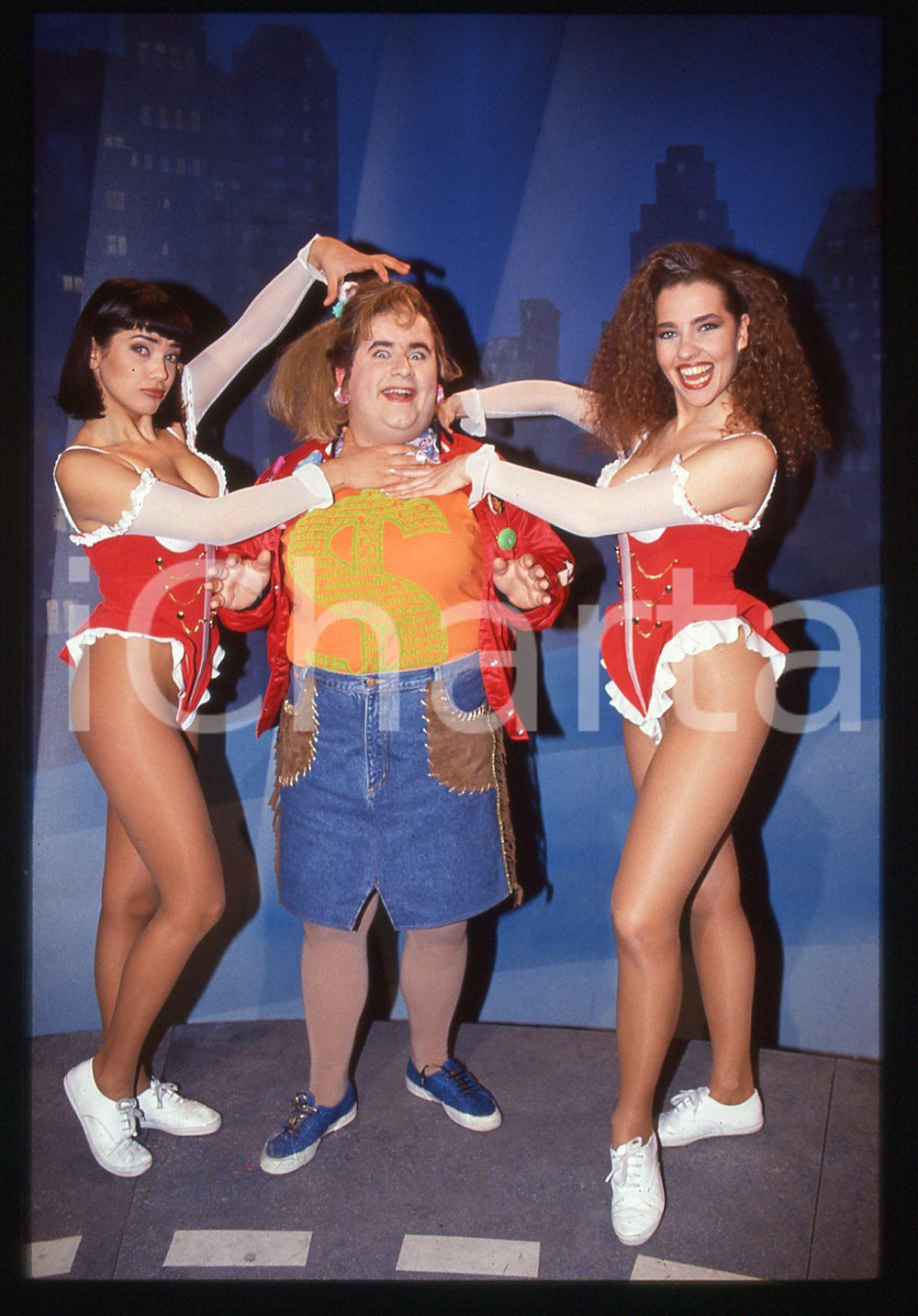 35mm vintage slide* 1992 STRISCIA LA NOTIZIA - Gianni FANTONI Ana Laura RIBAS 3