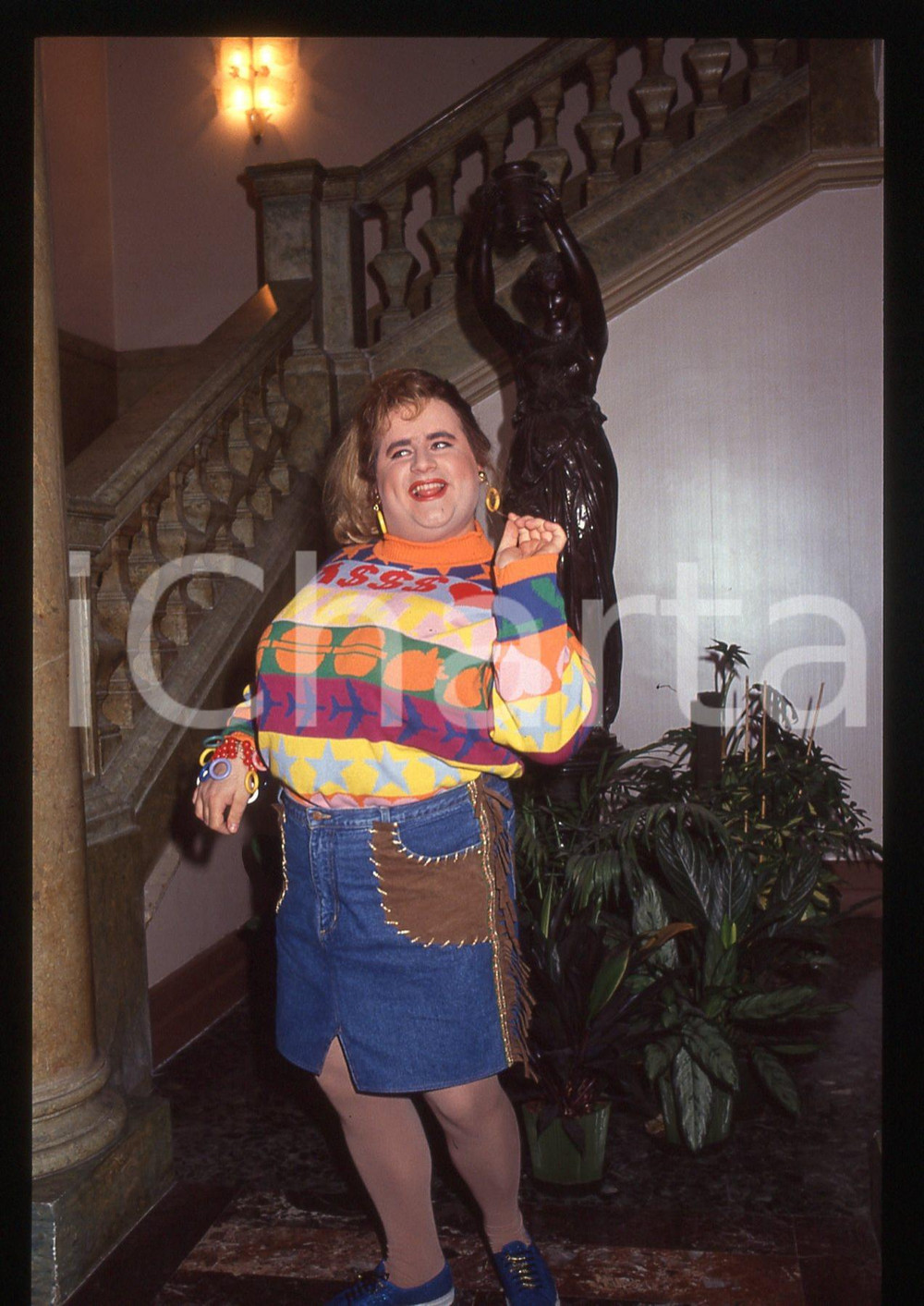 35mm vintage slide* 1992 STRISCIA LA NOTIZIA - Gianni FANTONI - GLADYS (8)