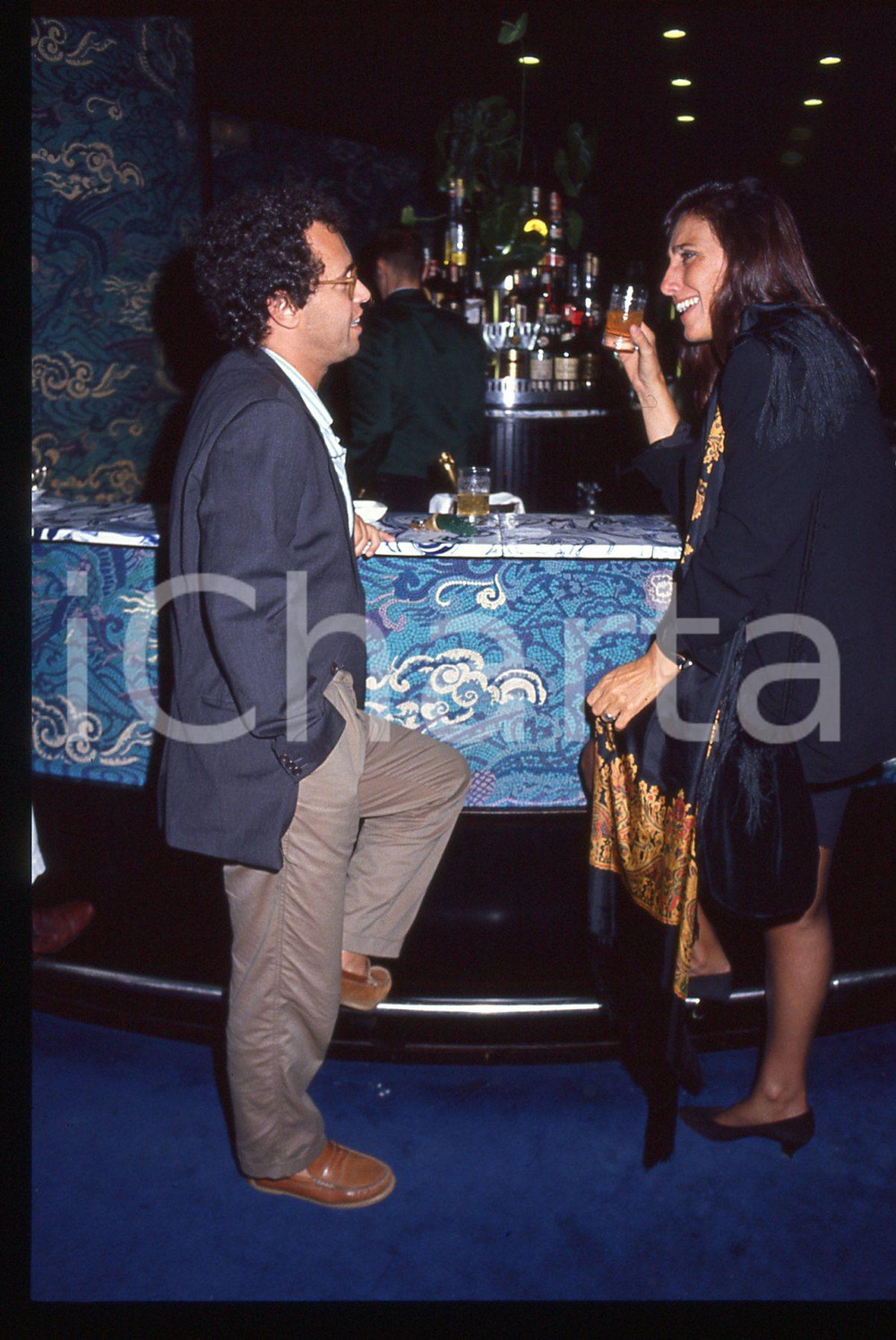 35mm vintage slide* 1990 ca COSTUME - Enrico MENTANA e Irene BIGNARDI