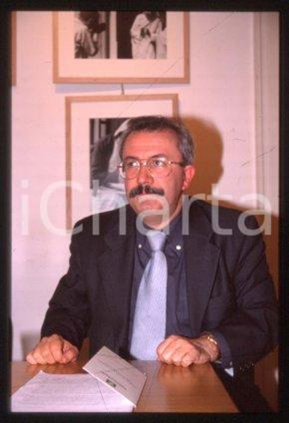 35mm vintage slide* 1990 ca ROME Italian historian Giuseppe PARLATO Portrait (7)