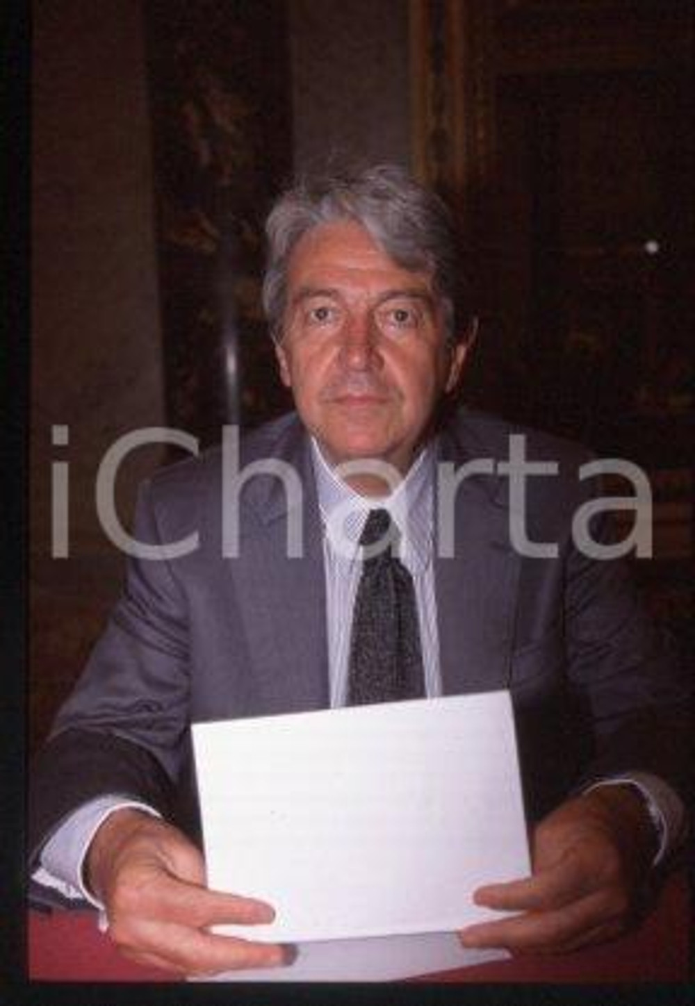 35mm vintage slide* 1990 ca ITALY Portrait of politician Massimo TEODORI (18)