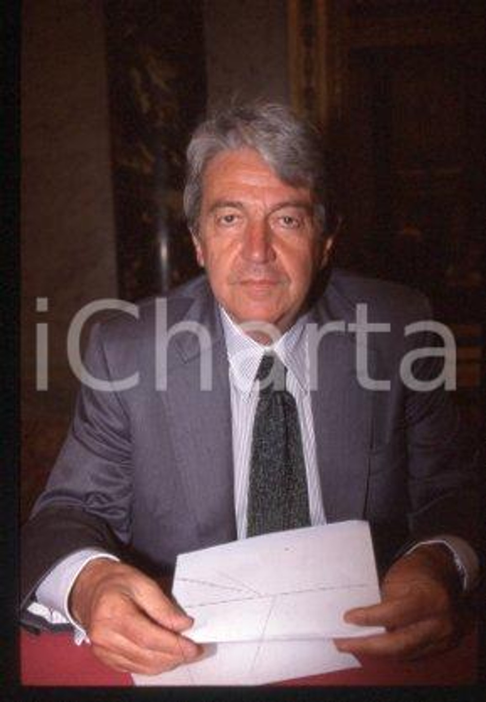 35mm vintage slide* 1990 ca ITALY Portrait of politician Massimo TEODORI (19)
