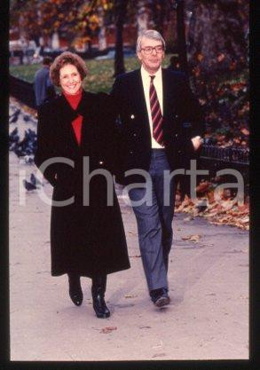 35mm vintage slide* 1990 ca UK British politician John MAJOR and wife Norma (8)