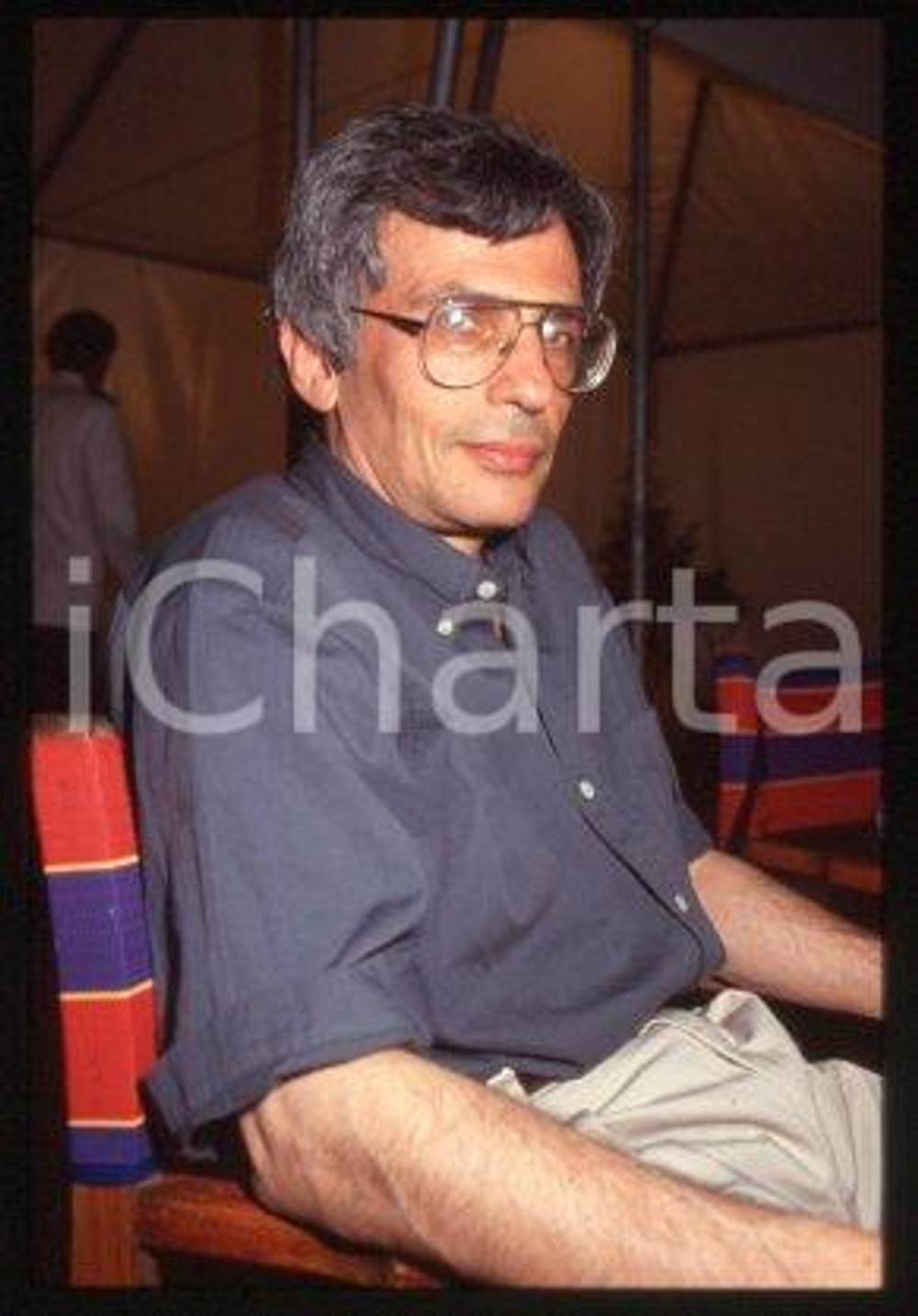 Jerome CHARYN MILAN Portrait of American writer 1990 ca * 35 mm vintage slide 1