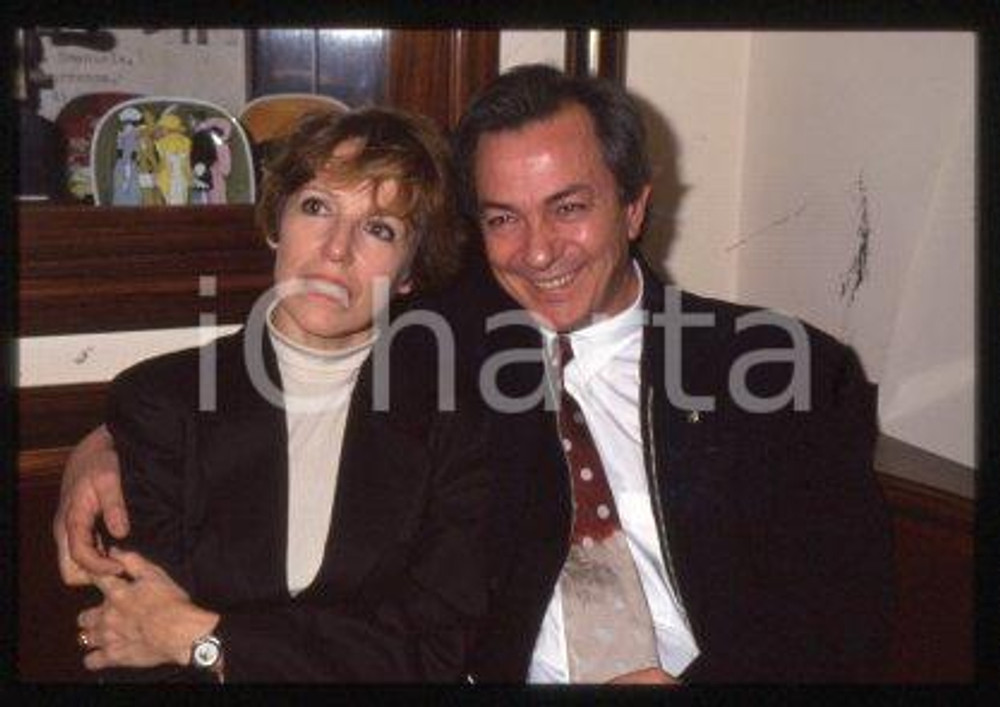 Victoria ZINNY Actress and Remo GIRONE - ITALY 1990 ca * 35 mm vintage slide 3