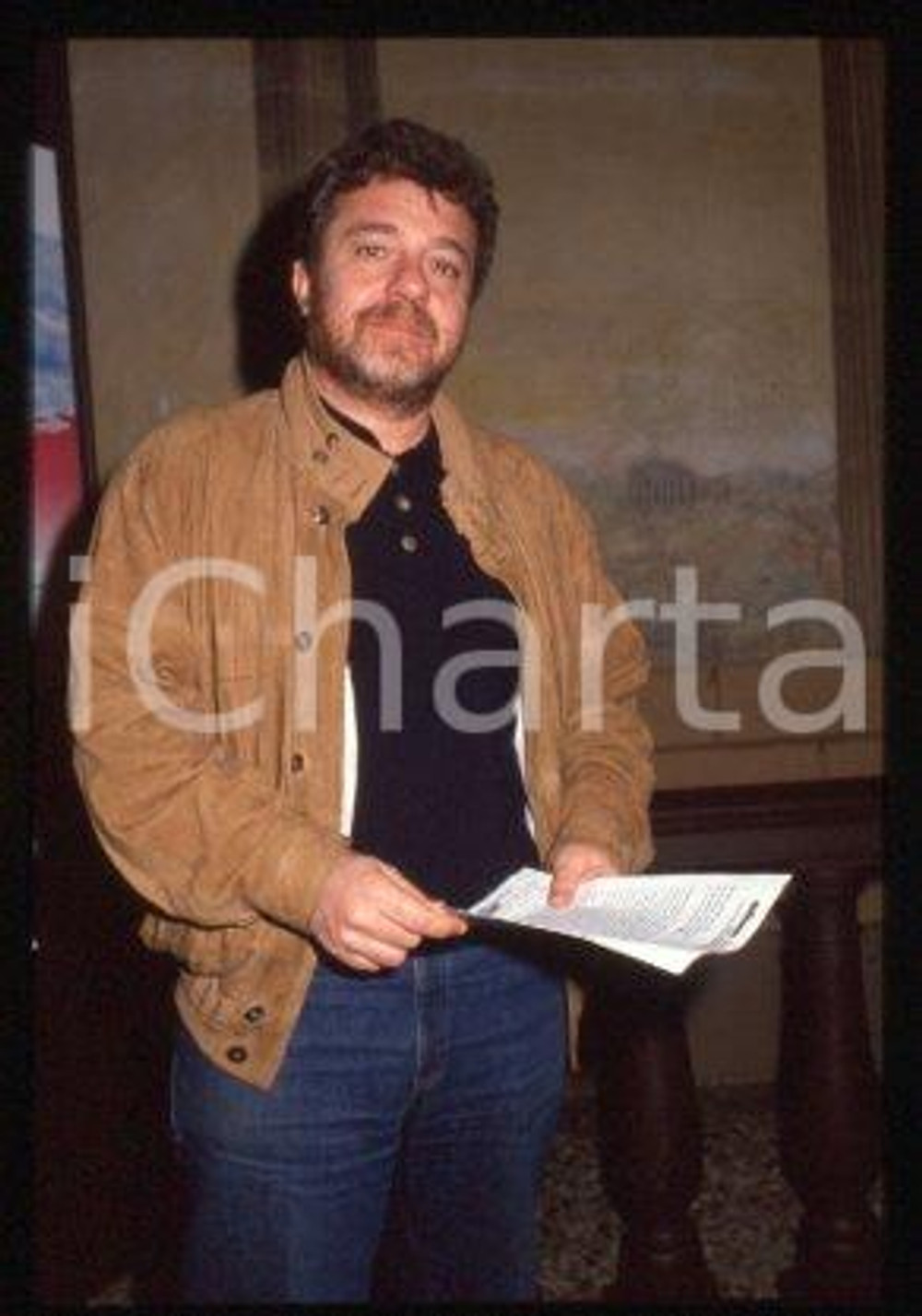 Paolo CALCAGNO - TV RAI il giornalista e critico 1990 ca * 35 mm vintage slide 6