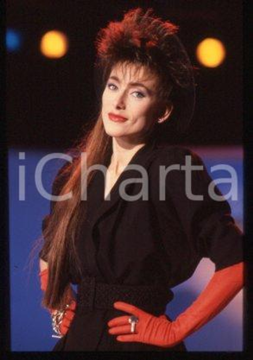 Julie PIETRI - FRANCE Ritratto della cantante 1985 ca * 35 mm vintage slide 2