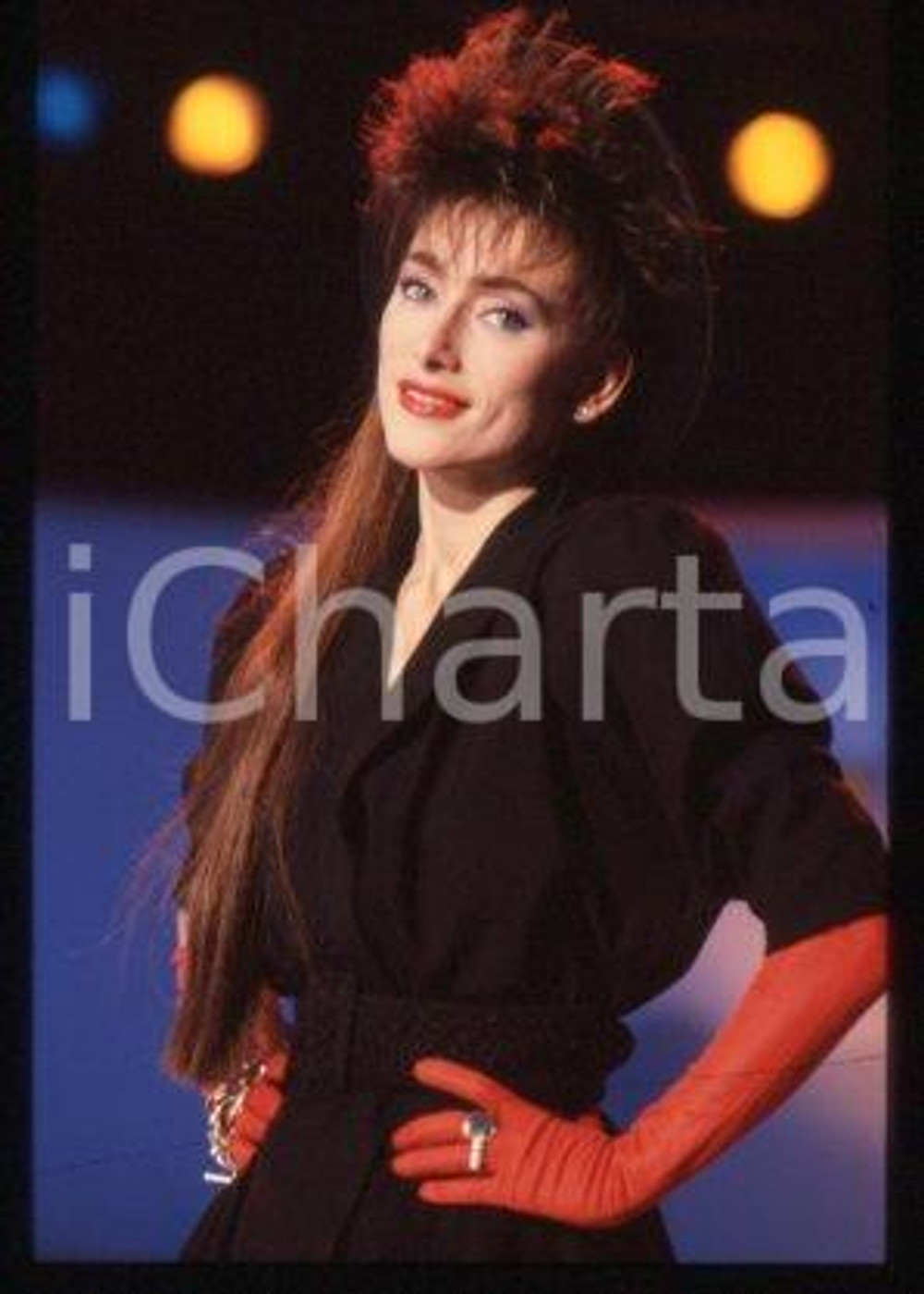 Julie PIETRI - FRANCE Ritratto della cantante 1985 ca * 35 mm vintage slide 11