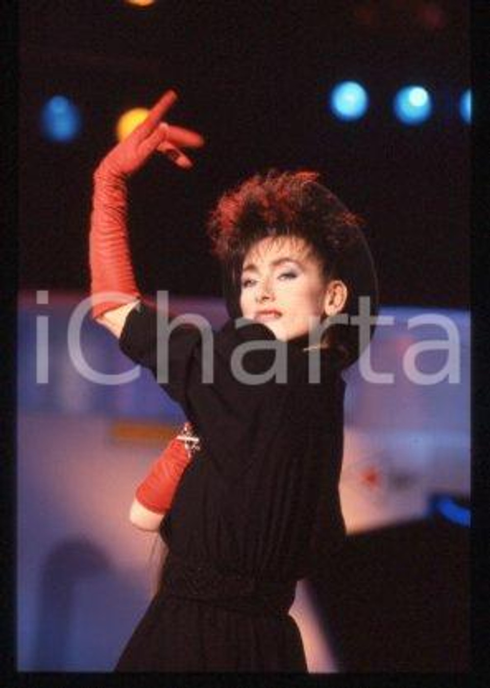 Julie PIETRI - FRANCE Ritratto della cantante 1985 ca * 35 mm vintage slide 1
