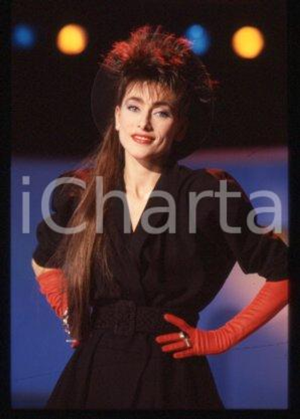 Julie PIETRI - FRANCE Ritratto della cantante 1985 ca * 35 mm vintage slide 7