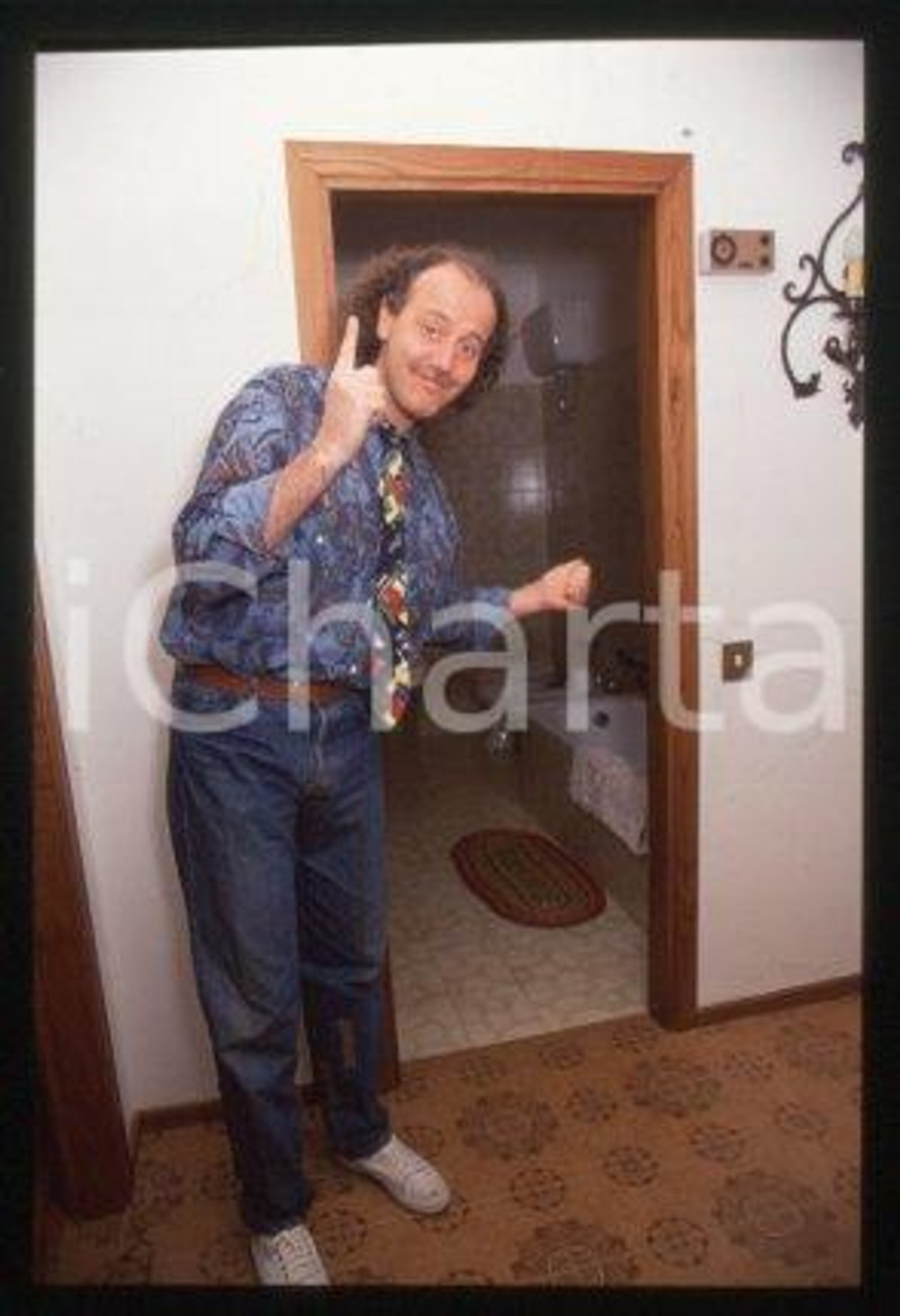 Enio DROVANDI - CINEMA Italian comic actor 1995 ca * 35 mm vintage slide 9