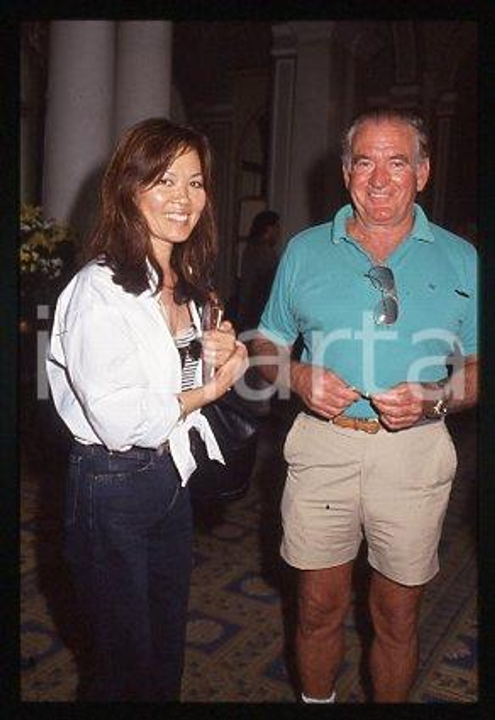 35mm vintage slide* 1999 ca ITALY Rod TAYLOR Australian actor and wife (13)