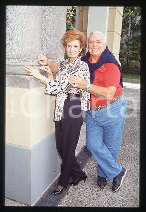 35mm vintage slide* 1999 ca ITALY Ernest BORGNINE American actor and wife (99)