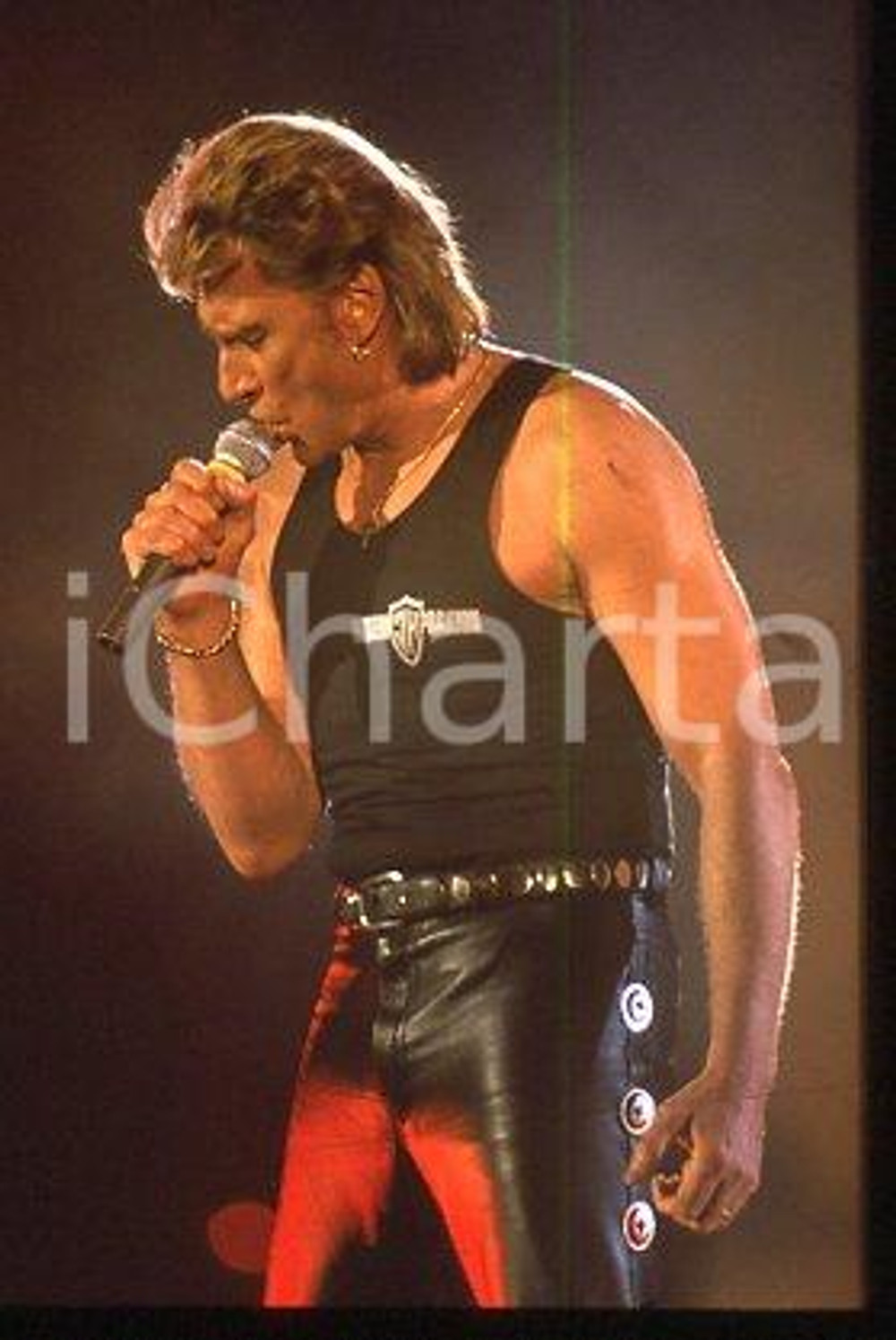 35mm vintage slide* 1991 ca MUSIC Johnny HALLYDAY French singer (2)