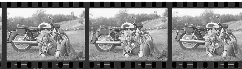 35mm LOTTO 3 NEGATIVI*1970 MUSICA Maurizio ARCIERI dei New Dada con MV Agusta 4