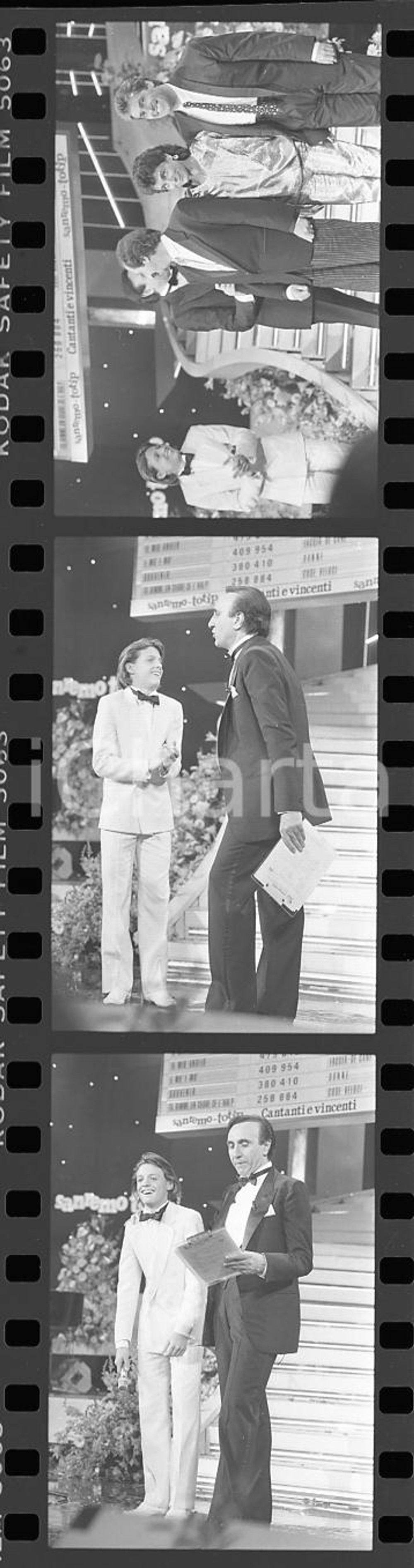 35mm LOTTO 3 NEGATIVI * 1985 SANREMO Pippo BAUDO Luis MIGUEL RICCHI E POVERI