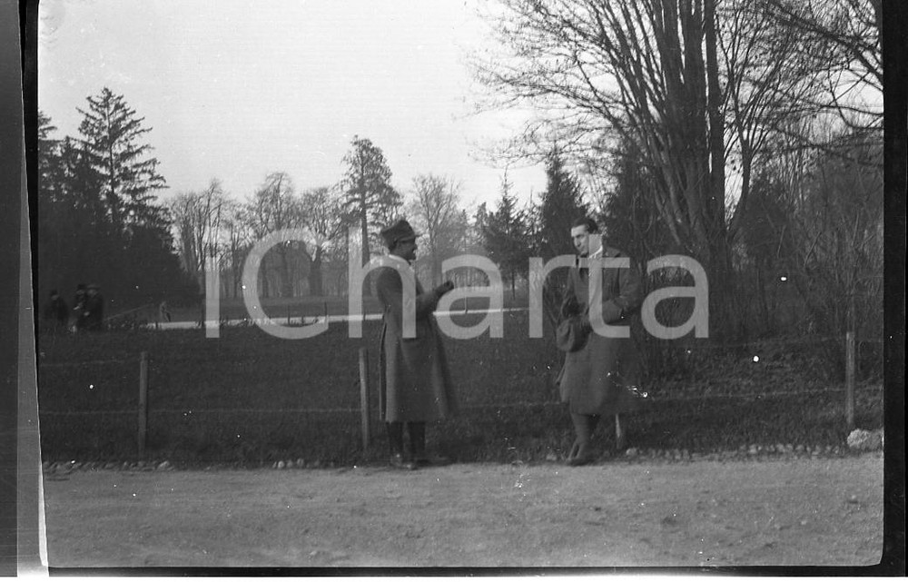 6x9cm NEGATIVO ORIGINALE * 1926 TORINO Militari al parco del Valentino (1)