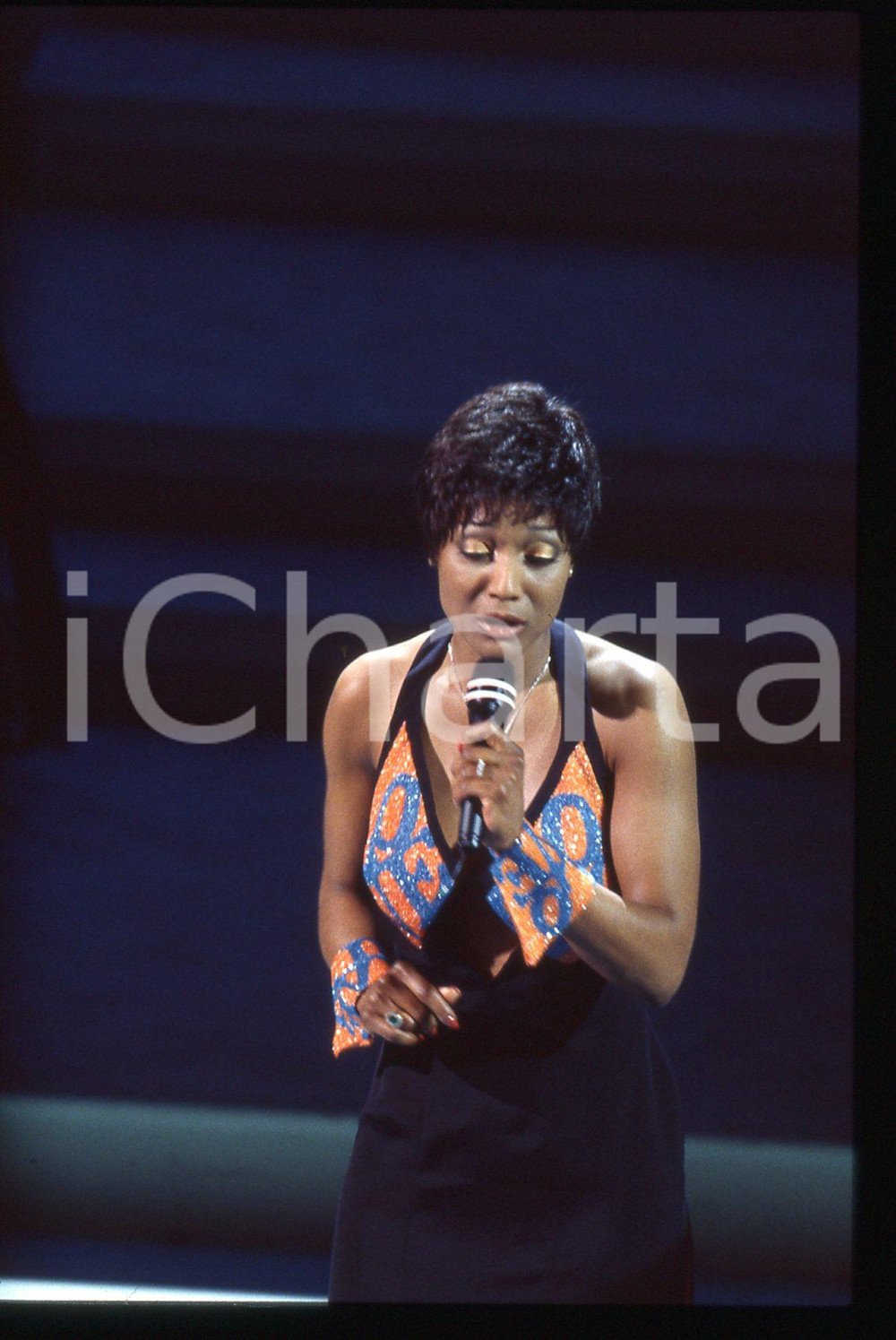 Fotografia d epoca originale 35mm vintage slide 1994 Festival di SANREMO Amii STEWART  Why 2 1