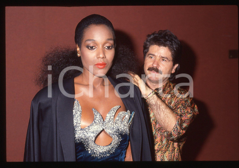 35mm vintage slide* 1985 ca MUSICA Amii STEWART acconciata da Rolando ELISEI