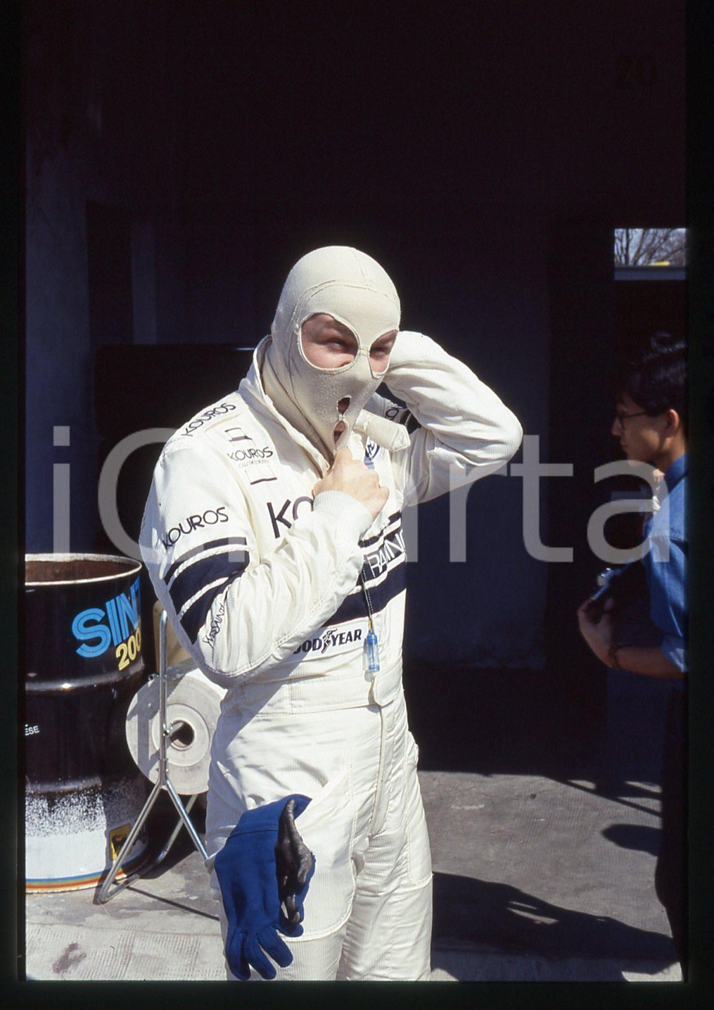 Fotografia d epoca originale 35mm vintage slide 1986 360 KM MONZA John NIELSEN Kouros Racing Team ai box 2 1
