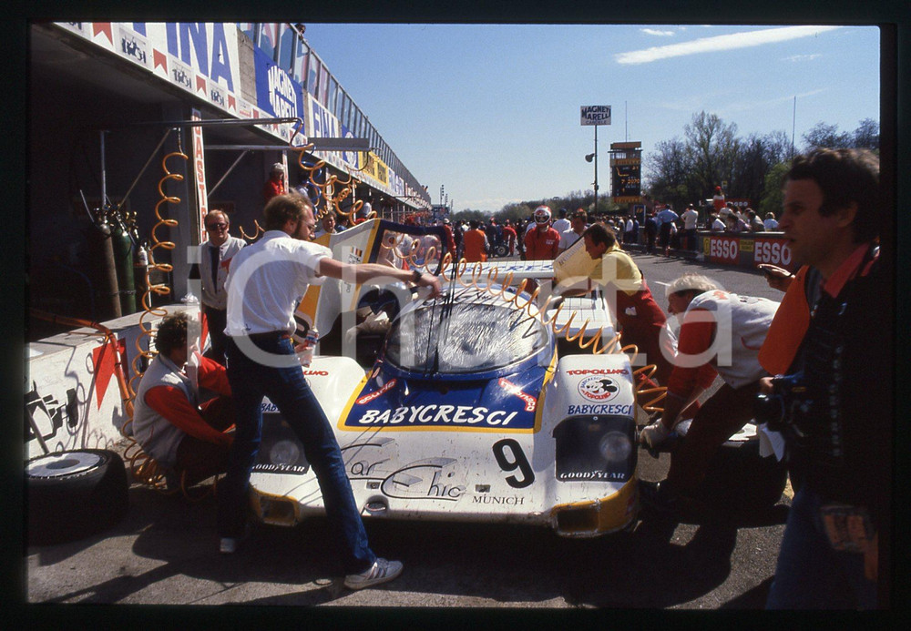 35mm vintage slide* 1986 360 KM MONZA PORSCHE 956 Obermaier Racing - Pit stop