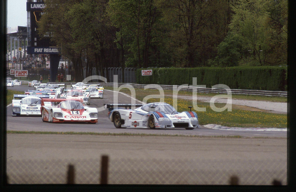 35mm vintage slide* 1985 1000 KM MONZA LANCIA LC2/85 Martini durante gara (3)