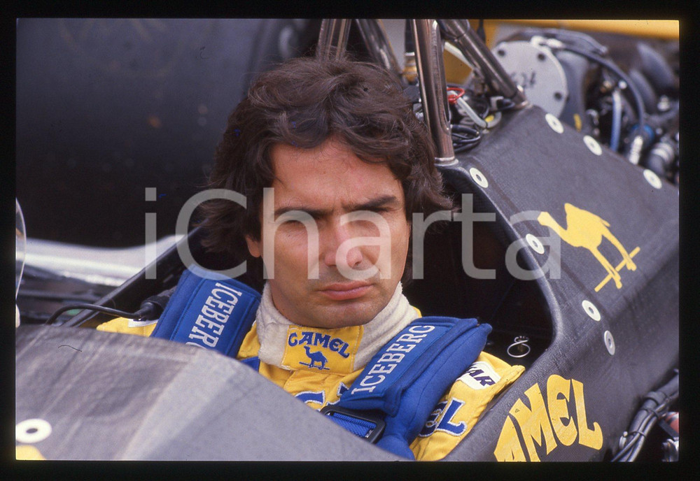 35mm vintage slide* 1988 Nelson PIQUET su LOTUS 100T - Ritratto del pilota (2)