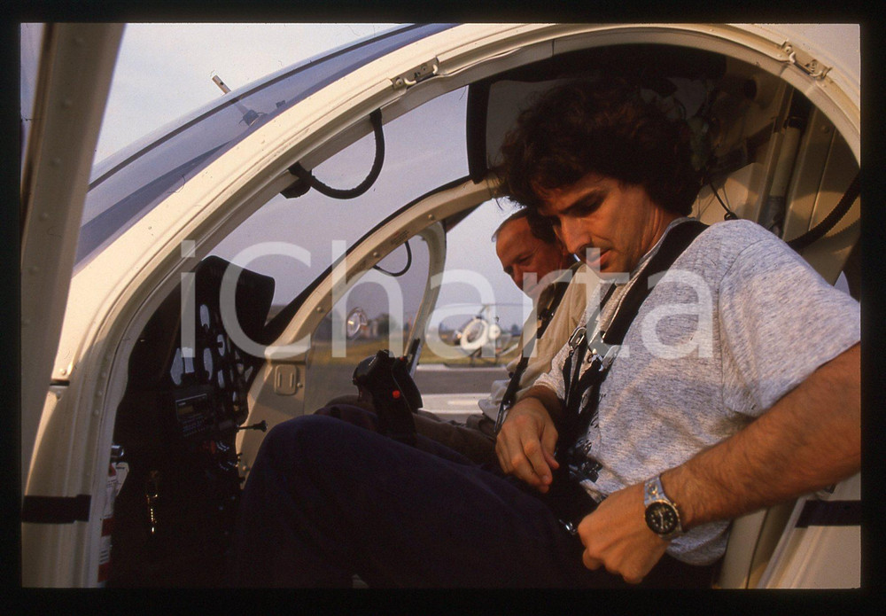 35mm vintage slide* 1988 VILLA SAN MARTINO Nelson PIQUET Pilota elicottero (114)