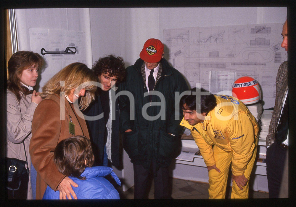 Fotografia d epoca originale 35mm vintage slide 1988 FORMULA1 Nelson PIQUET con Niki LAUDA e Alain PROST 4 1