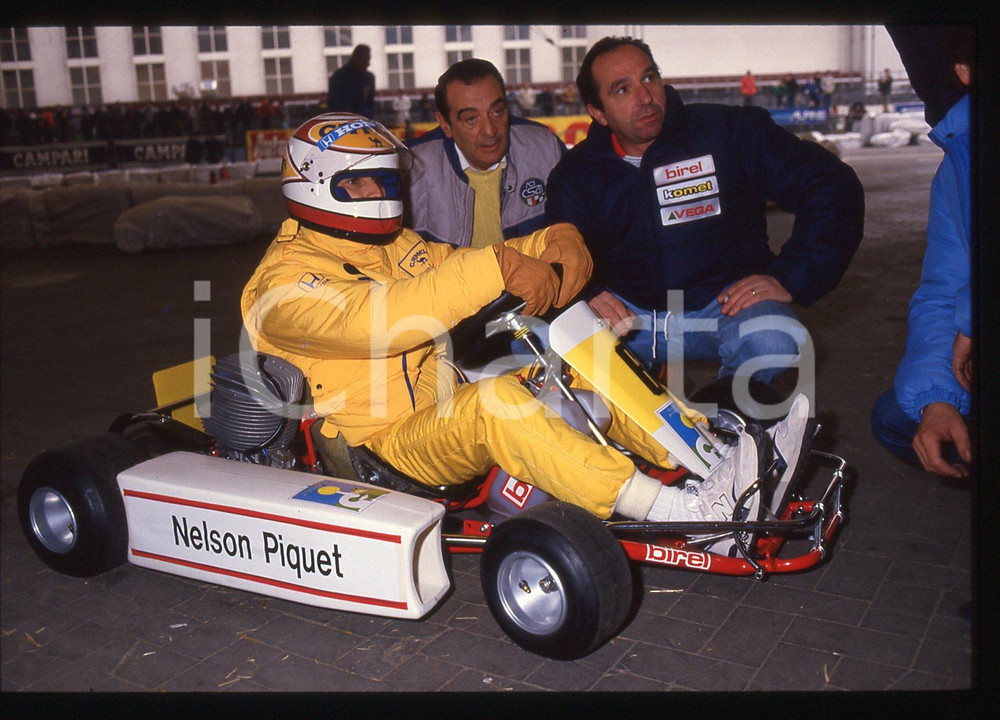 35mm vintage slide* 1988 AIRC Gara beneficenza - Nelson PIQUET pilota go-kart