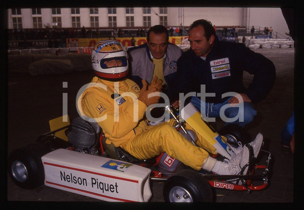 35mm vintage slide* 1988 AIRC Gara beneficenza - Nelson PIQUET pilota go-kart 7