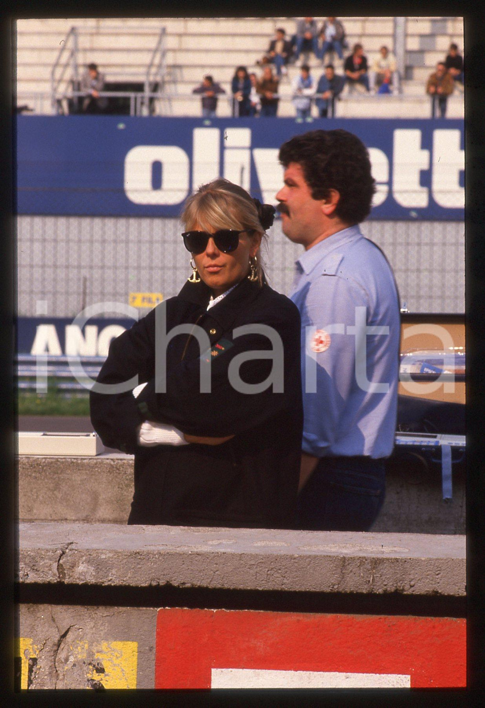 35mm vintage slide* 1988 GP MONZA Katherine VALENTIN fidanzata Nelson PIQUET 