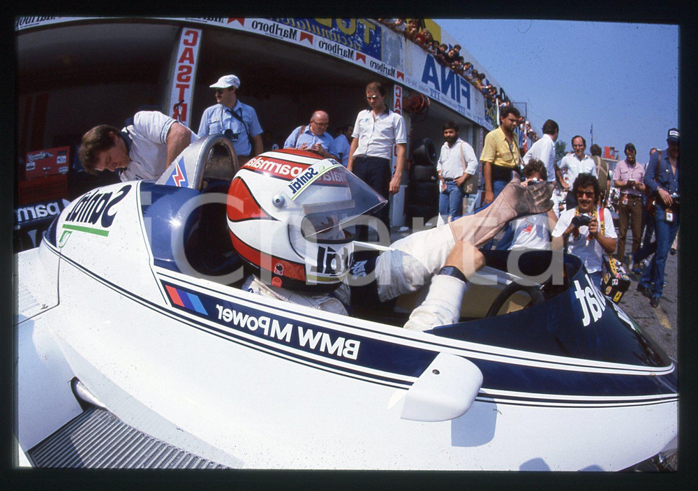 Fotografia d epoca originale 35mm vintage slide 1982 GRAN PREMIO MONZA Nelson PIQUET BRABHAM BT50 ai box 2 1